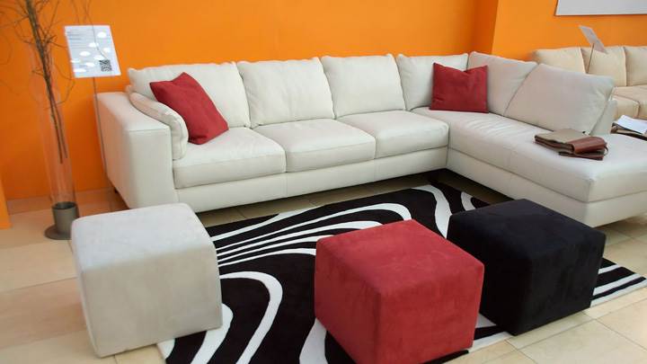 White Sofa and Cubic Seater in Guest Room